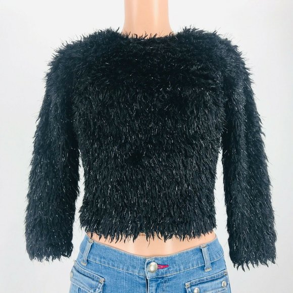 Knitwork Kids Other - Knitwork Kids Sweater Large Black Cellophane Film